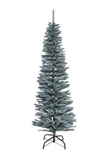 Slim Christmas Tree Pencil Frosty Green Artificial Bushy Pine XMAS Decor 6FT UK
