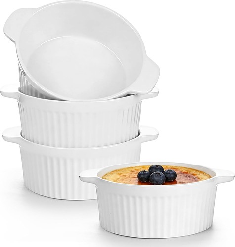 White ceramic ramekins - white, with