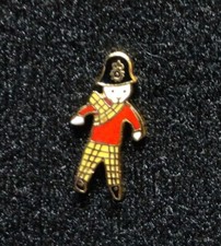 Small Old Cloisonne Rupert Bear Standing Wearing Yellow Scarf Cartoon Comic Pin