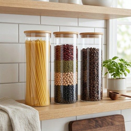 Large glass storage jars - 3x,