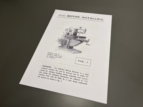 Centec milling machine - milling, manual