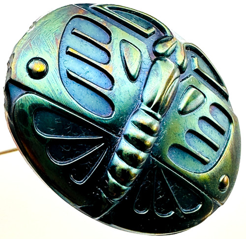Antique carnival glass hatpin - antique,