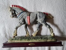 The Juliana collection large grey horse in ribbons on wood plinth figurine