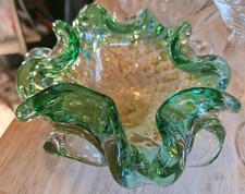 Vintage Murano Green Glass
