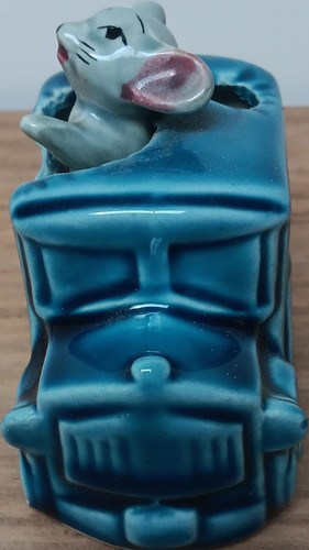 Ceramic pottery mouse figurine - mouse,