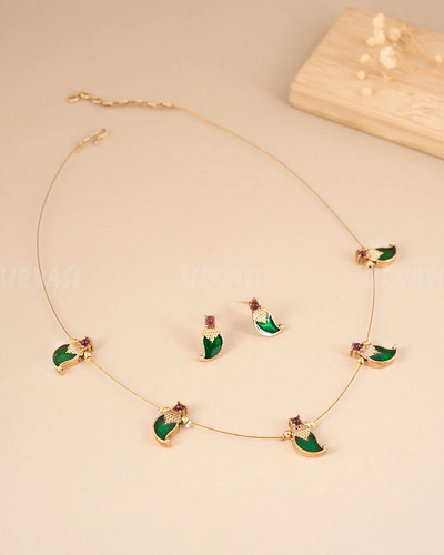 Green palakka mala jewellery - green,