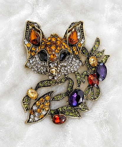 Large fox brooch statement - fox,