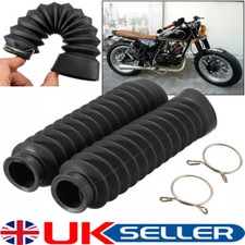 2X Motorcycle Rubber Front Fork Dust Cover Gaiters Gators Boots Universal New