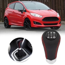 5Speed Car Gear Stick Shift Knob Shifter PU Leather For Ford Fiesta ST 2000-2020