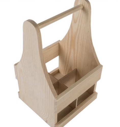 Wooden bottle caddy - wooden, carrier