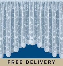 Lace Floral Net Curtain Jardiniere with Butterflies 100x36" (254 x 91cm)