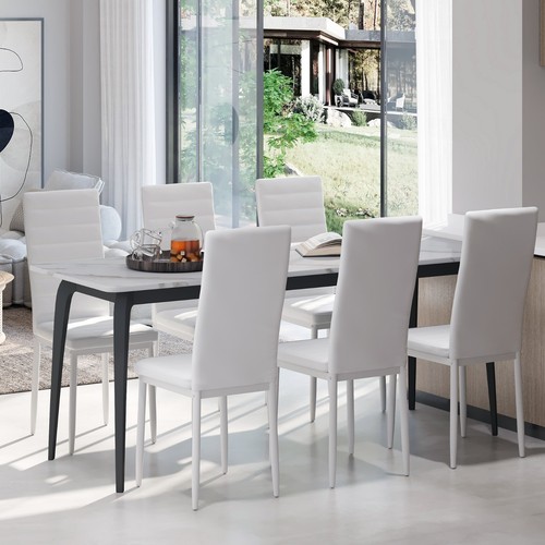 Set white dining chairs - 6,