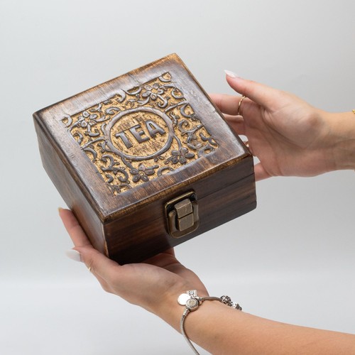 Mango carved tea box - mango,
