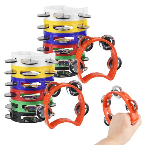 Hand cranked bell tambourine - bell,