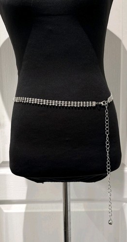 Vintage diamante metal chain - vintage,