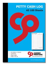 Cherry Petty Cash Log Book A5 (148mm x 210mm) 100 pages 80gsm