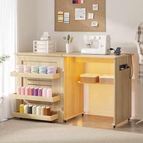 Folding sewing table with - sewing, led