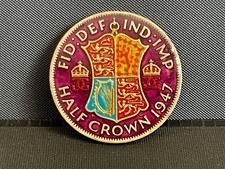 1947 Half Crown Enamelled