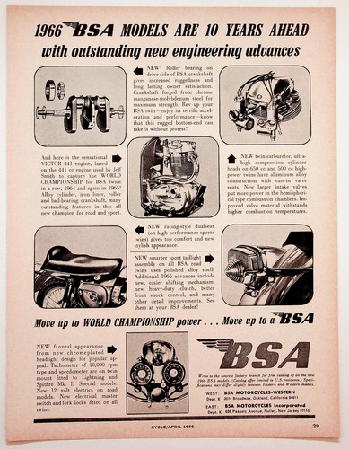 1966 bsa motorcycles magazine - 1966,