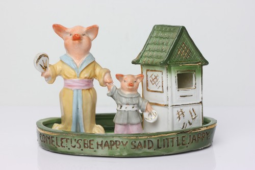 Antique german pink pig - antique,