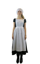 Ladies Victorian Edwardian Apron -  Maids Fancy Dress Costume Optional Mop Hat