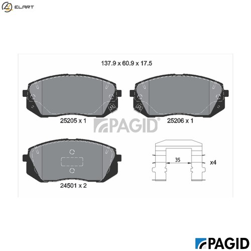 Brake pad set disc - set,