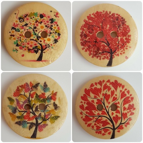 Luxury wooden tree buttons - wooden,