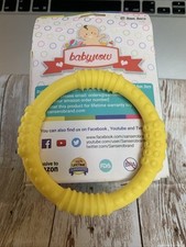 Baby Teething Ring Pacifier Yellow Silicone Soother Dummy Chew Teether Toy