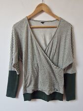 Skunk Funk Striped Batwing Faux Wrap Top Size 2