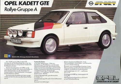 Opel kadett gte gruppe - kadett,