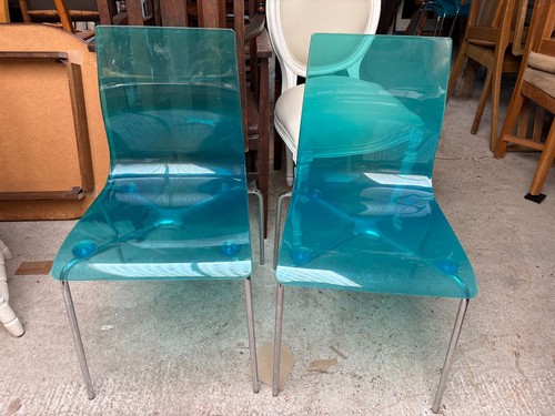 Blue stackable dining chairs - blue,