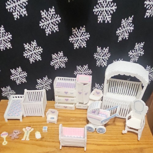 Handmade dollhouse nursery - nursery, set