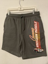 GM Chevrolet Camaro "American Muscle" Military Green Fleece Shorts Men's Small