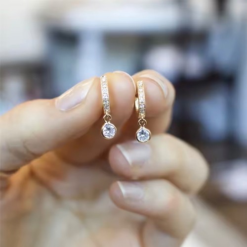 Gold filled drop earrings - gold,