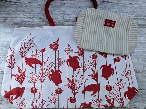 Clarins canvas bag - clarins, red