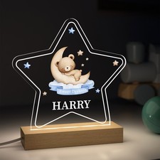 Personalised Boys Nursery Bedroom LED Night Light Sleep Lamp Decor Accessories