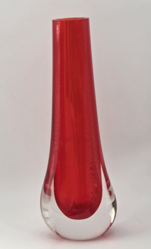 Tall blood red encased glass - encased,