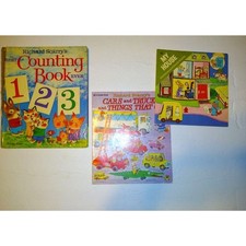 Vintage Richard Scarry HC Books Lot/Toys