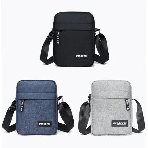 Mens nylon crossbody bag black - nylon,