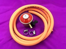 LPG 27mm Propane Gas 37mbar Clip On Regulator With 1 Metre Hose Pipe And 2 Clips