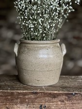 Antique French Rustic Stoneware Confit Pot Jar