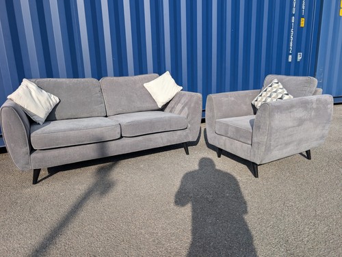 Dfs grey fabric sofa - grey,
