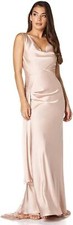 Jarlo London Gabriella Cowl Neck Fishtail Gown with Open Back, Champagne Nude, U