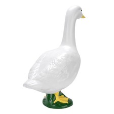 Garden Goose Statue Resin Lifelike Large Size White Goose Sculpture Ornament For