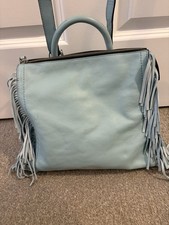 Fossil Blue Leather Tote