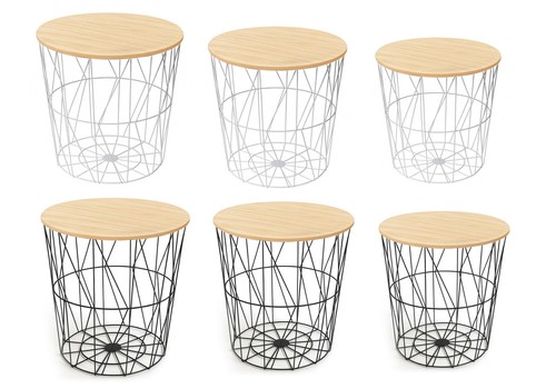 Round metal wire - round, wood