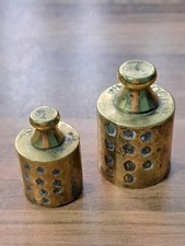 2 Vintage Brass Scale Weights