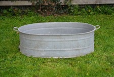 vintage old galvanized bath metal bath tub dog washing - 92.5 cm - FREE DELIVERY
