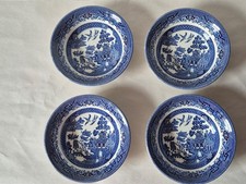 Four  Churchill Blue Willow