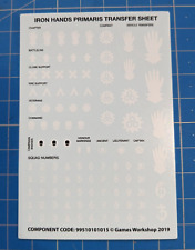 Iron Hands Upgrades Bits Transfer Sheet Decals Primaris Space Marines IH Bitz